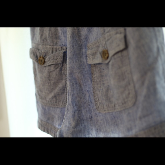 Express blue stripe with front buttons shorts - Picture 3 of 8